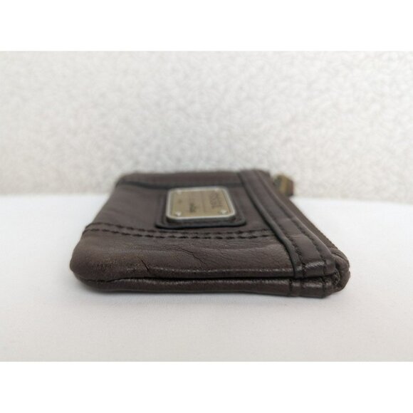 Fossil "Long Live Vintage" Small Keychain Coin Purse Pouch Wallet Leather Brown - Picture 6 of 12